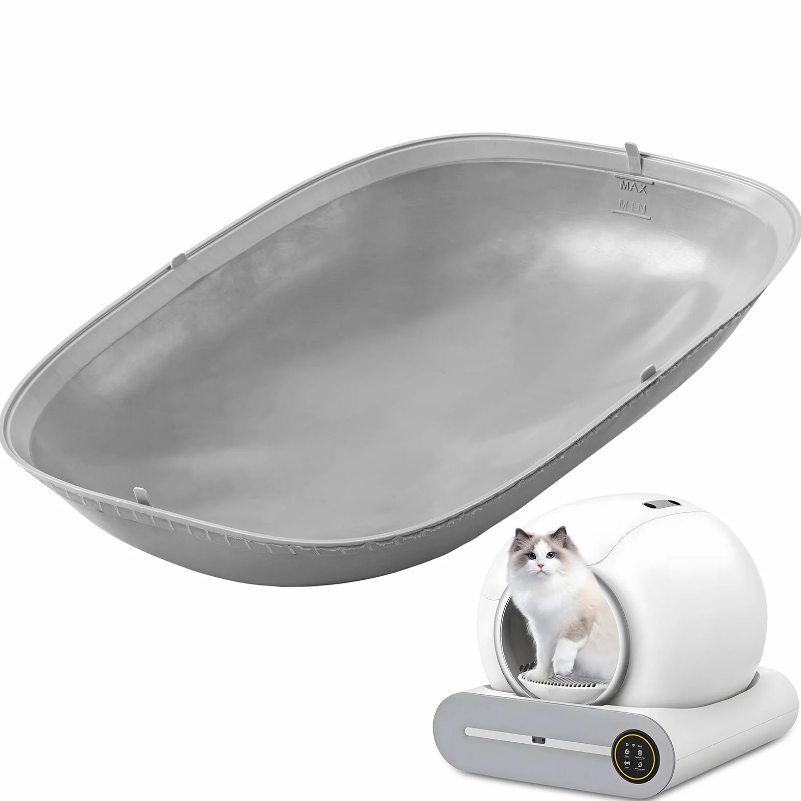 Bandeja de Silicona Impermeable para Arenero Automático, Base Antifugas para Caja de Arena para Gatos, Fácil de Limpiar, Protector de Suelo