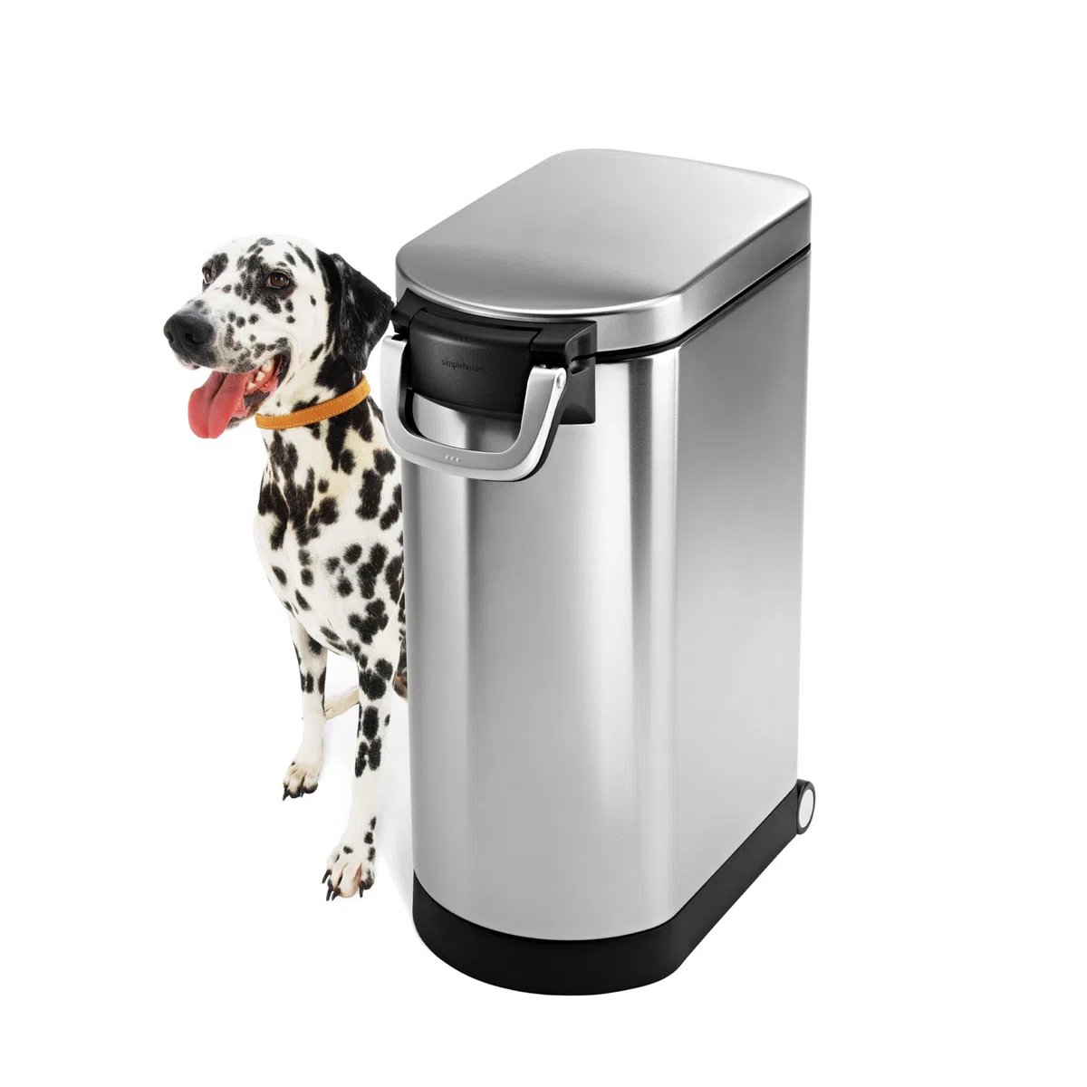 simplehuman, contenedor de comida para mascotas extragrande, acero inoxidable cepillado