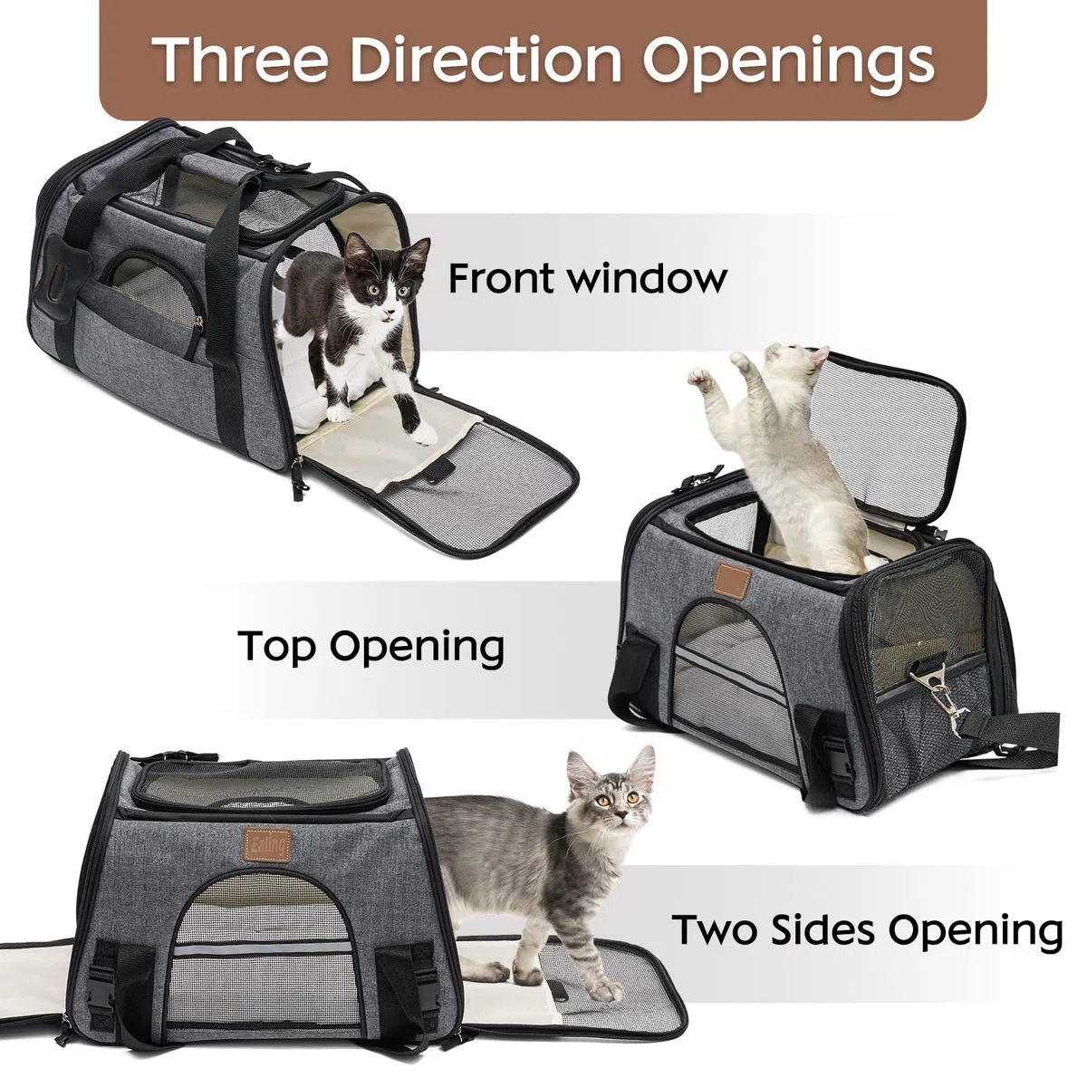 Bolsa para Mascotas|Bolsa Transporte Portátil y Transpirable para Mascotas con Tapete Extraible&Malla Transpirable |trasportines Gato Correa de Hombro Ajustable| Adecuado para viajar-43.5 * 25 * 28cm