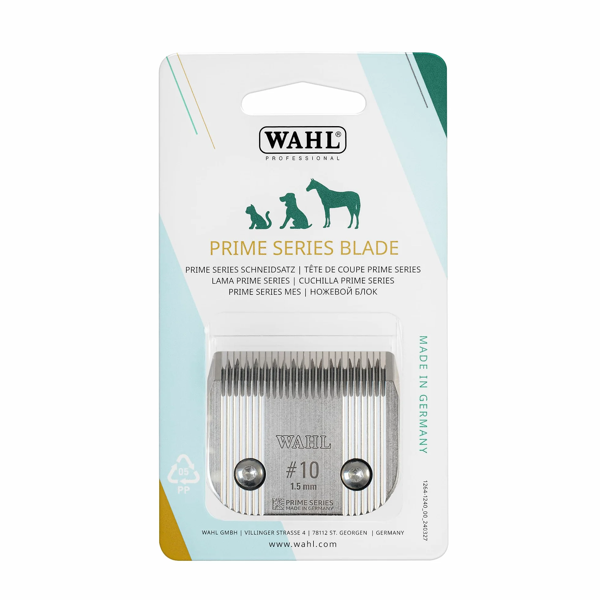 Wahl Prime Series Cuchillas, #10, 1.5mm, Dientes Completos, Juego Cuchillas Cortapelos, Recambio Cuchillas, Recambios Cortapelos, Acero Inoxidable, Resistente al Óxido, Corte Preciso