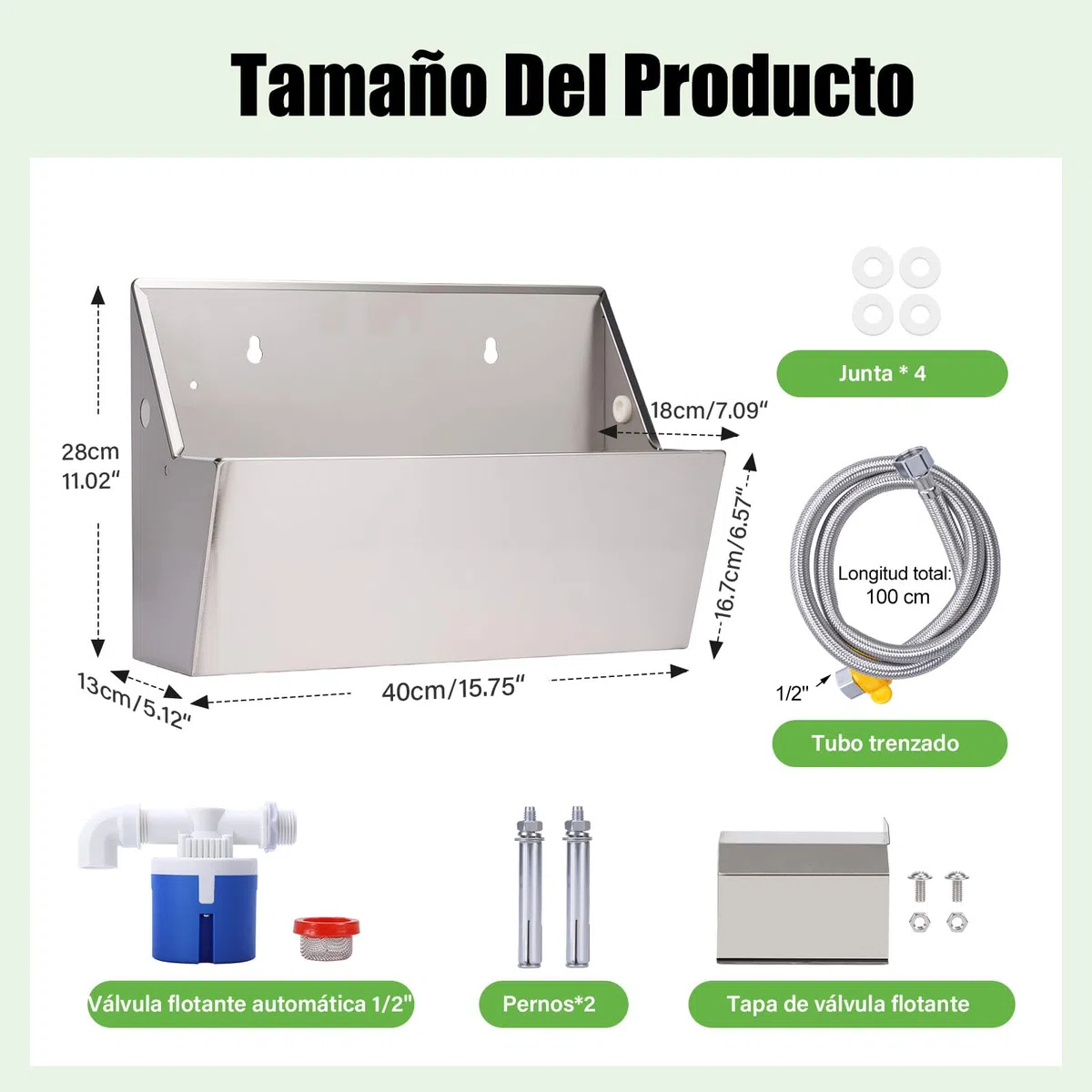 8 litros AutomáTico De Agua para Perros Al Aire Libre para Mascotas Waterer Cuenco De Agua Inoxidable para Perros Grandes Cuenco De Agua De Acero Inoxidable para Ganado(Llenado AutomáTico)