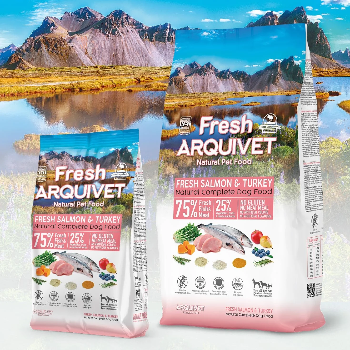 Arquivet Fresh Salmon & Turkey 10 Kg Pienso semihúmedo de salmón y Pavo