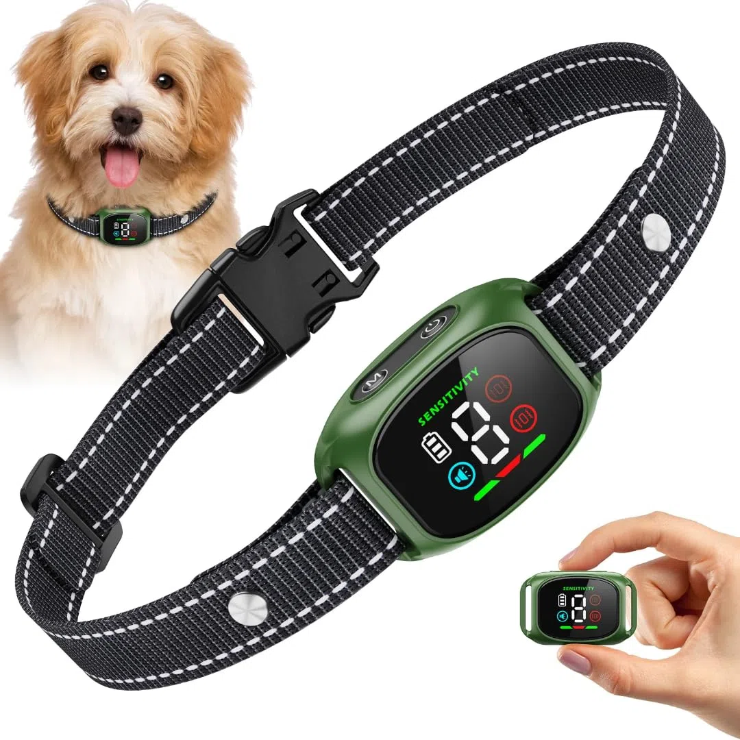 Collar antiladriods para Perros, sin Golpes, Recargable, 8 Niveles de sensibilidad, 4 Modos de pitido, vibración, bip+vibración/vibración Fuerte, Anti Bark Dog Collar, Waterproof