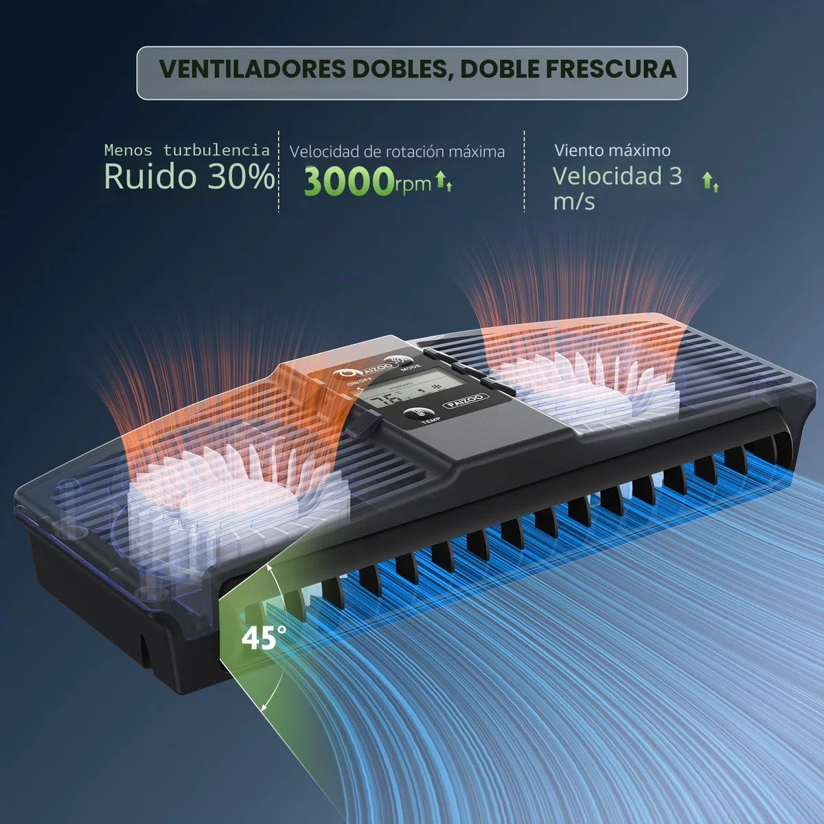 PAIZOO Ventilador Enfriador de Acuario, Ventilador de refrigeración para pecera con sonda de Temperatura y Pantalla LCD, Enfriador de Agua para Accesorios de Peces Axolotl Betta, 7 W