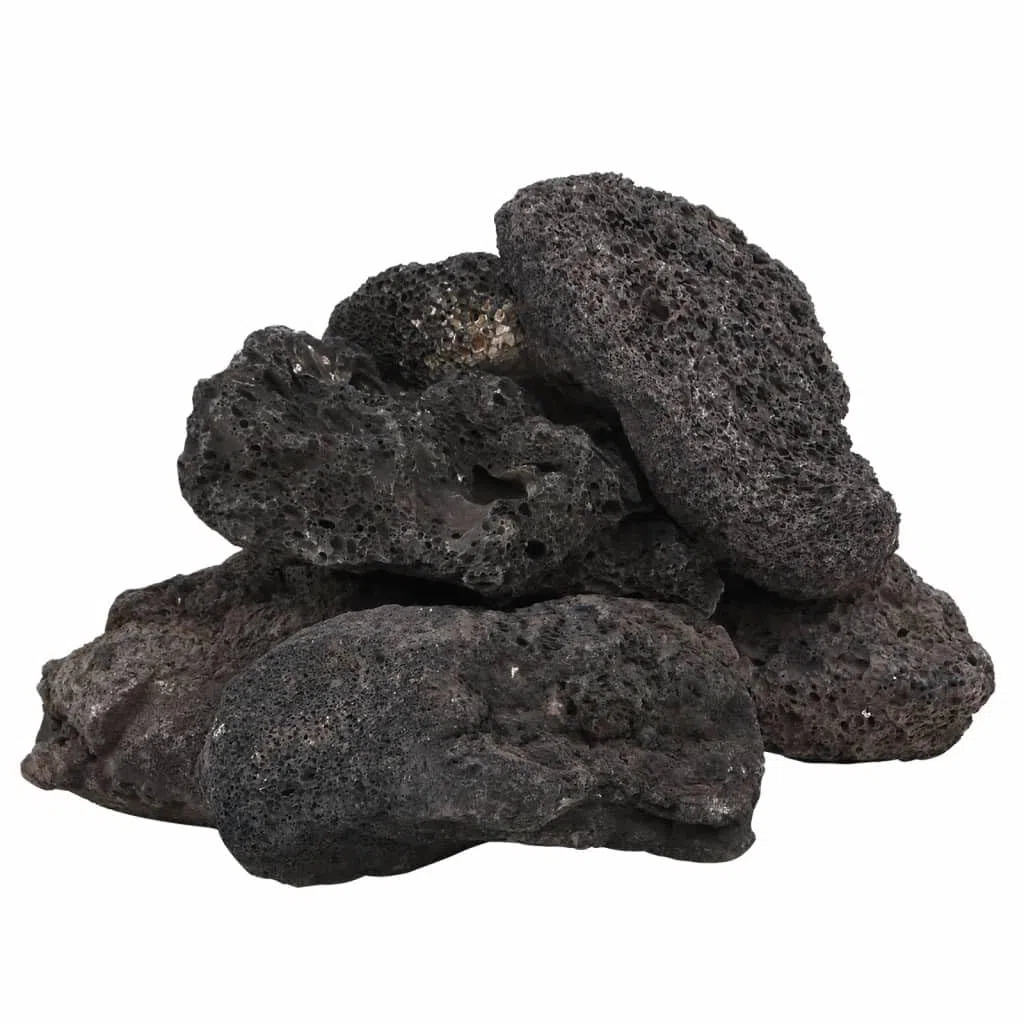 vidaXL Rocas Volcánicas, Piedras de Pecera, Piedras Decorativas para Acuario Tanque, Rocas para Paisajes Submarinos, Negras 10 kg 10-30 cm
