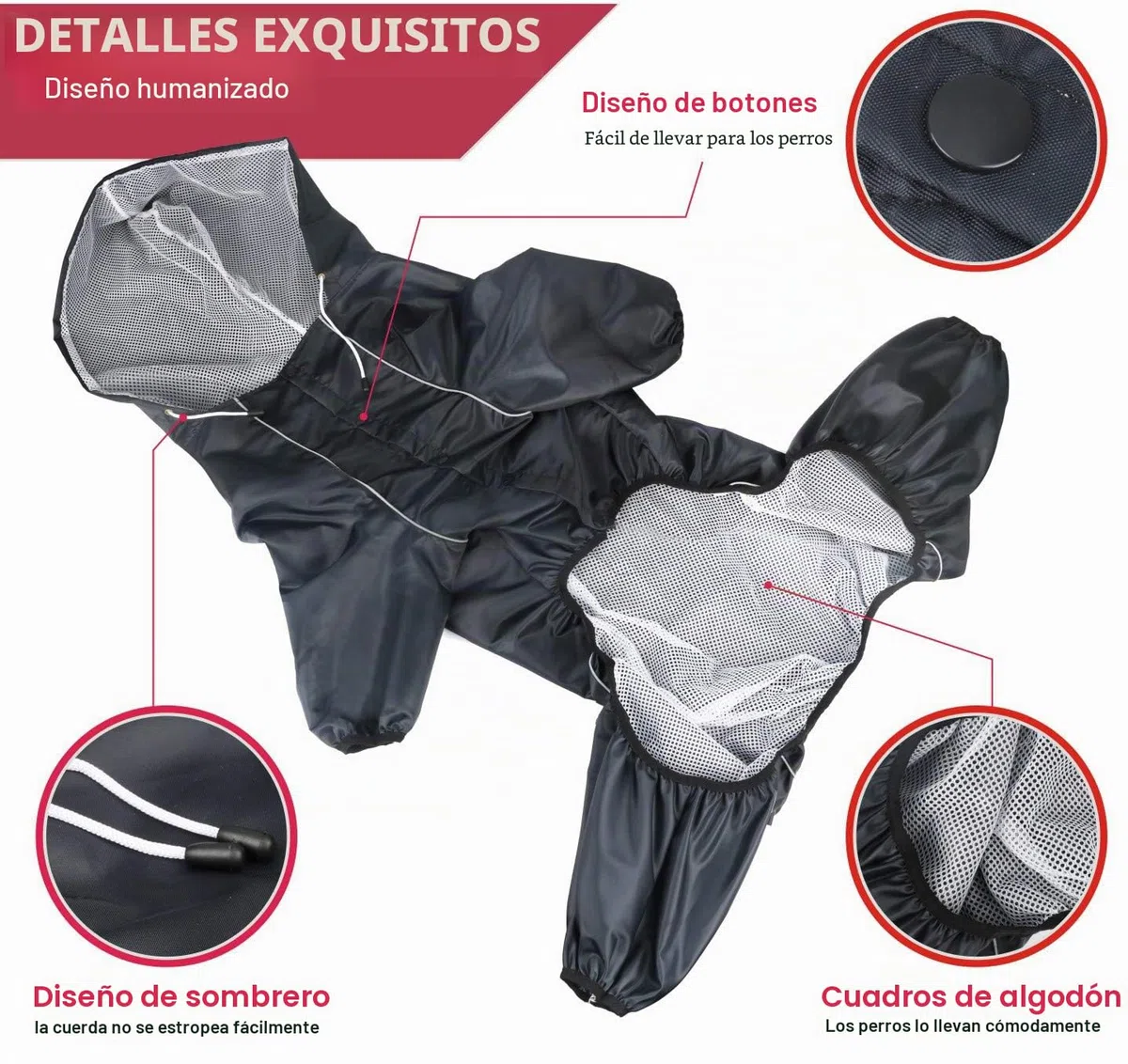 Idepet Impermeable para Perros con Capucha y Cuello, Poncho Impermeable para Lluvia para Perros Chaqueta Impermeable para Lluvia con Capucha para Perros pequeños, medianos y Grandes Azul