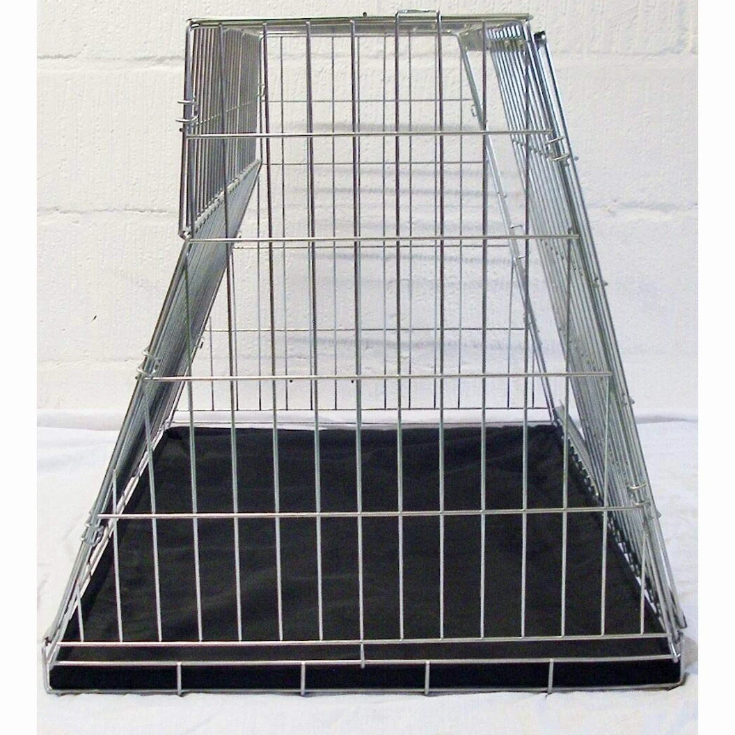 Pet World Jaula mediana para perros de coche inclinada de 34 pulgadas, compatible con Mercedes Clase C, diseño del Reino Unido, jaula de viaje de acero, escotilla de escape de emergencia, se pliega