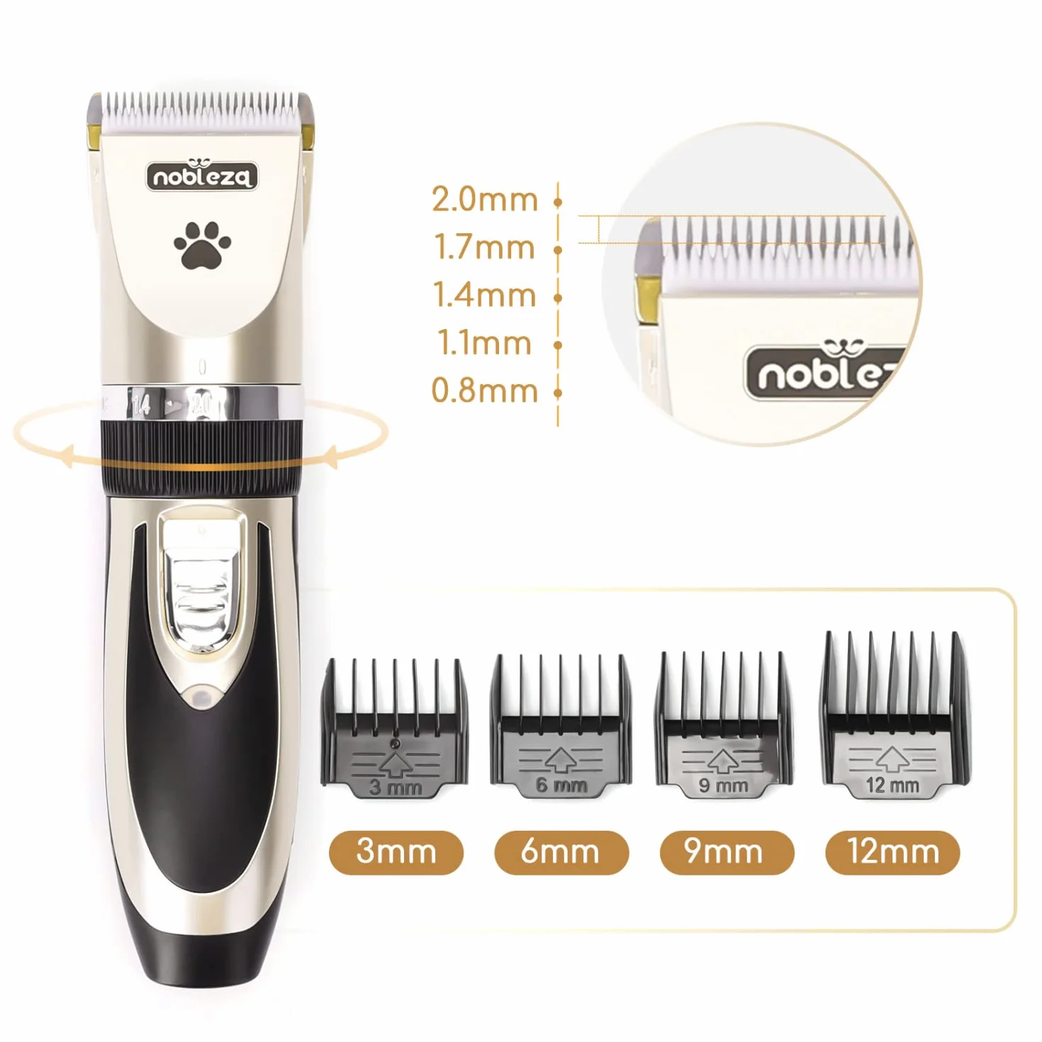 Cortapelos para Perros Profesional Mascotas Set Mquina Cortar Pelo Sin cable y Recargable para Mascotas Pequeas Medianas y Grande