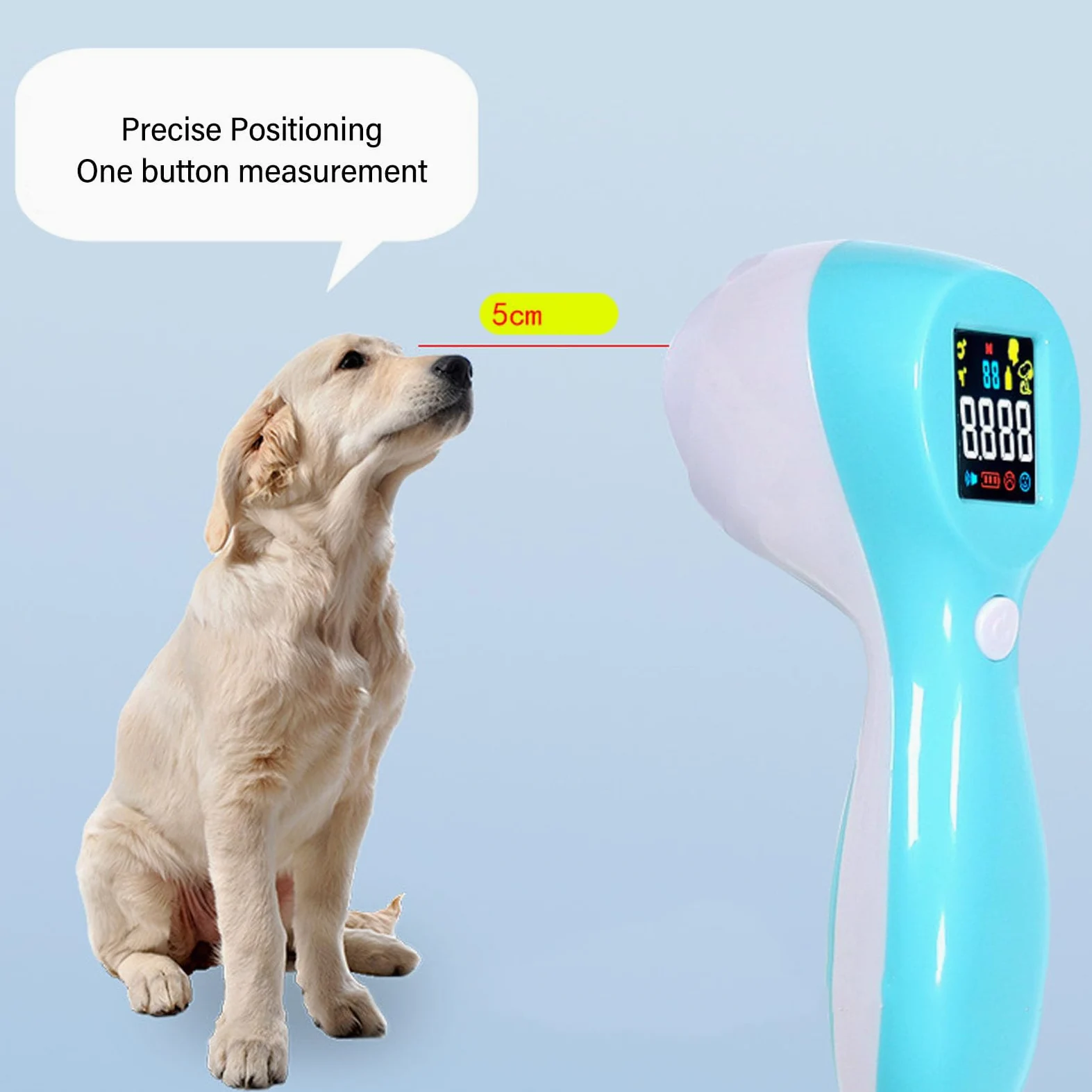 Termómetro de Frente Termómetro Digital para Mascotas Infrarrojo Sin Contacto Alta Precisión Termómetro para Animales 3 en 1 para Mascotas Gatos Perros Ganado Ovejas Cerdos
