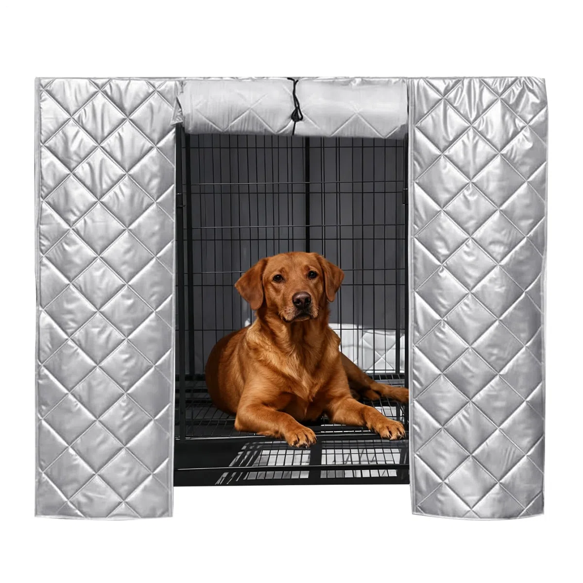 Cubierta para Jaula De Perro, Suministros para Mascotas Impermeables Protectores con Ventana Lateral Enrollable Transpirable, Cubiertas para Jaulas De Perro, para Uso En Interior Y Exterior