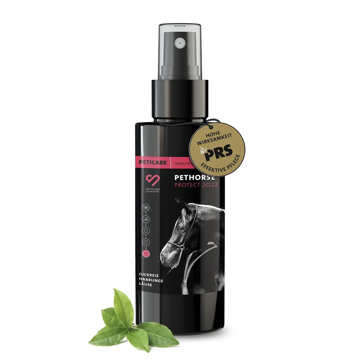 Peticare PetHorse Protect 2022 - Aerosol antipiojos y calzas de pelo para caballos | Remedio especial alivia eficazmente el picor y apoya el proceso de regeneración. Sistema PRS único para acción