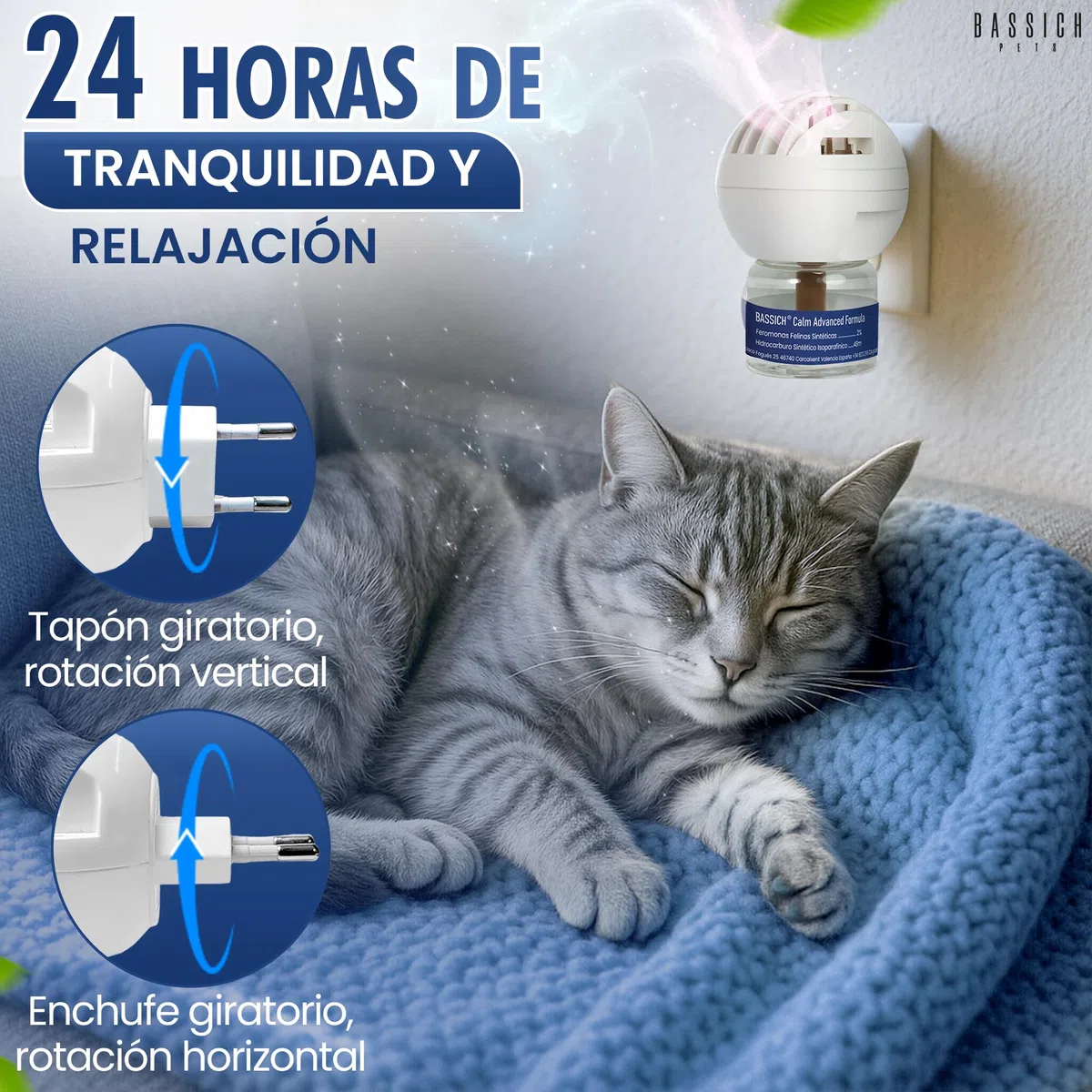 Calm Advanced Formula – 4 Recambios Feromonas Gato 48 ml – Calmante Antiestrés para Gatos – Reduce Marcaje con Orina, Arañazos, Miedos y Conflictos – 120 Días