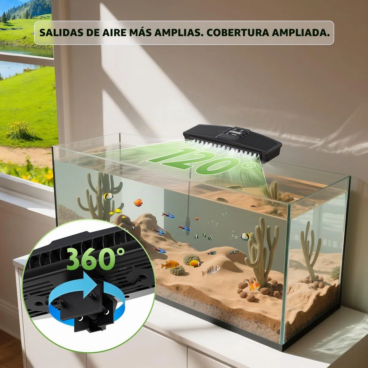 PAIZOO Ventilador Enfriador de Acuario, Ventilador de refrigeración para pecera con sonda de Temperatura y Pantalla LCD, Enfriador de Agua para Accesorios de Peces Axolotl Betta, 7 W