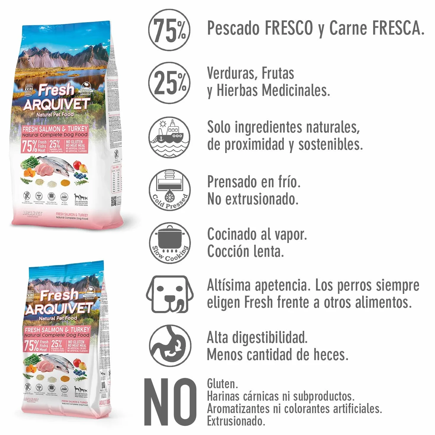 Arquivet Fresh Salmon & Turkey 10 Kg Pienso semihúmedo de salmón y Pavo