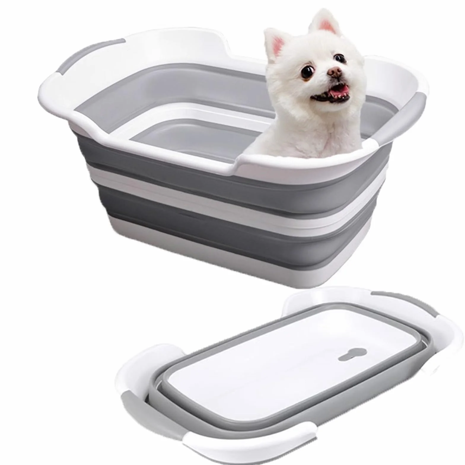 Bañera Plegable Multifuncional para Perros con Orificio de Drenaje,Tina Plegable Portátil para Mascotas,Bañera Plegable Perro, Interior, Exterior, para Perros y Gatos (60X40cm)