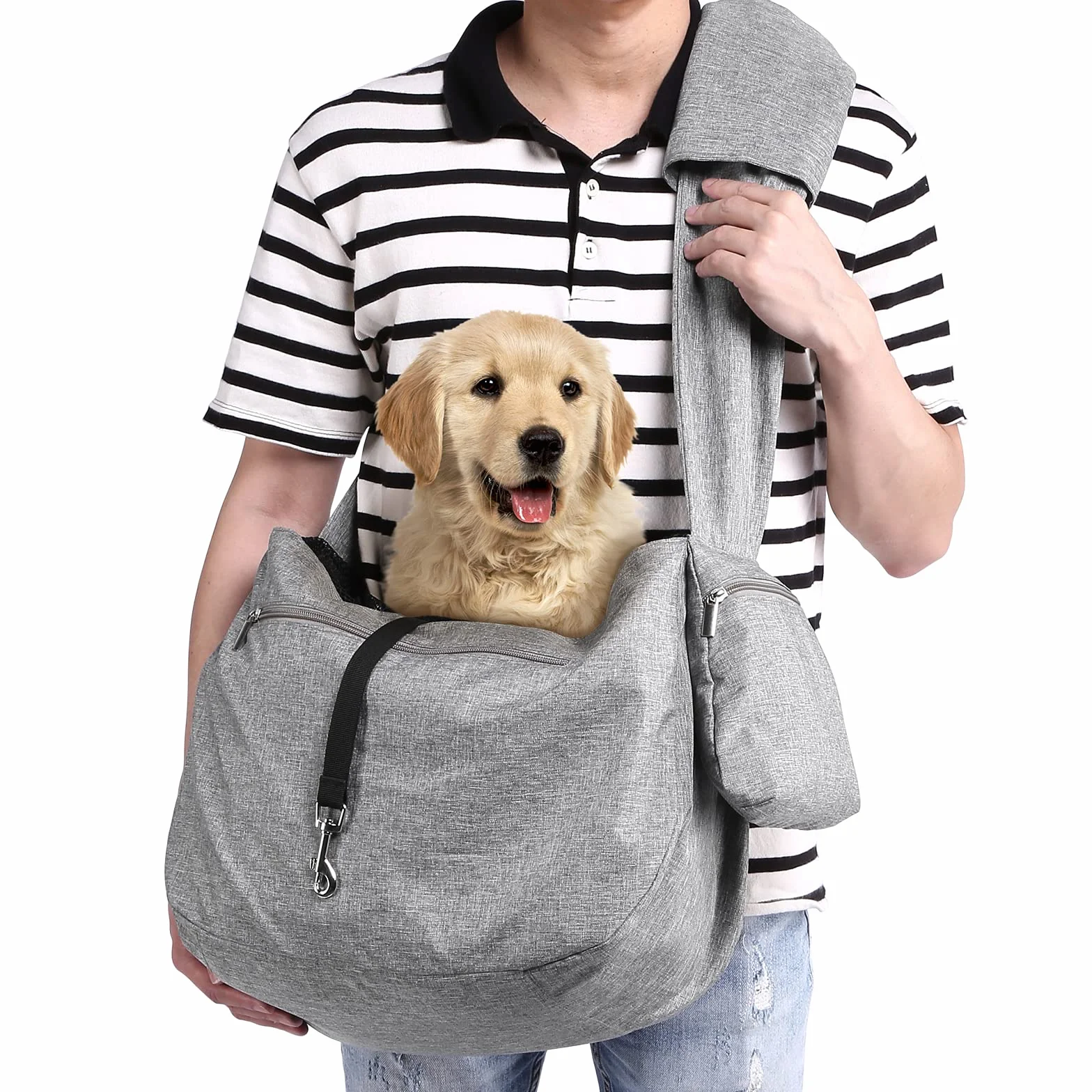 Ownpets Bolsa de Viaje para Mascotas, Bolso Perro Pequeño con Correa Ajustable, Bolsa de Transporte para Perro Pequeño y Almohadilla de Hombro de Bolsillo para Viajes al Aire Libre