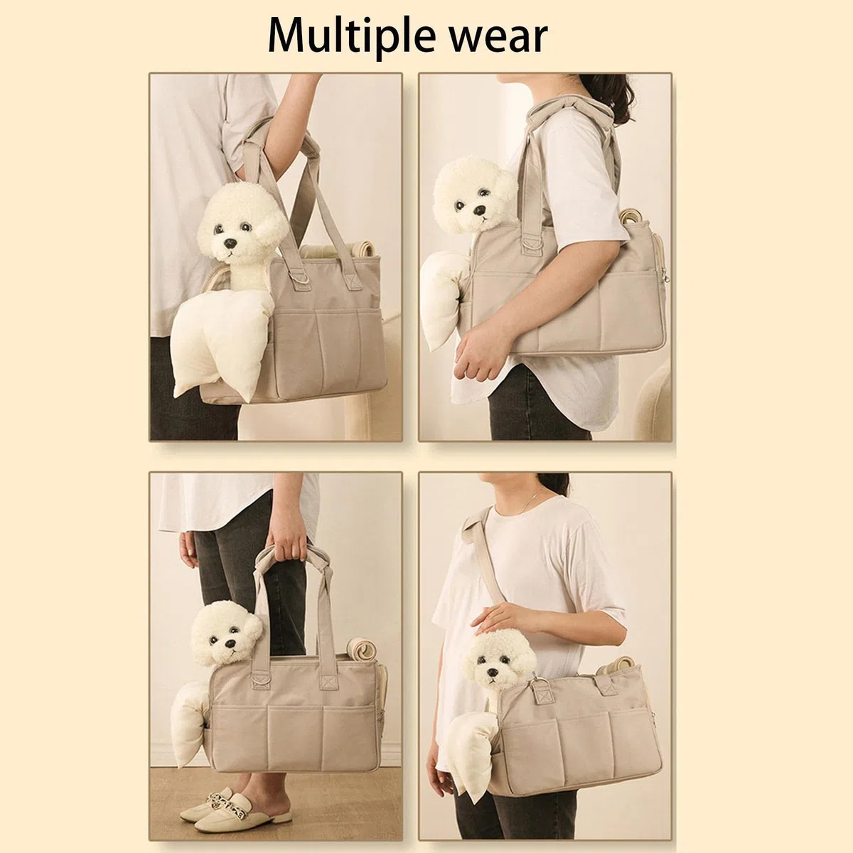 TAYSTE Transportín portátil para Mascotas - Transporte para Mascotas - Bolso del Monedero del Perrito del Bolso del Gato del diseño del Bolsillo Lateral pequeño Que Lleva con la Alla