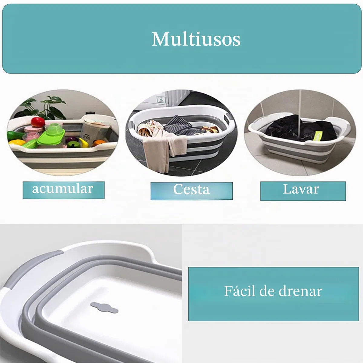 Bañera Plegable Multifuncional para Perros con Orificio de Drenaje,Tina Plegable Portátil para Mascotas,Bañera Plegable Perro, Interior, Exterior, para Perros y Gatos (60X40cm)