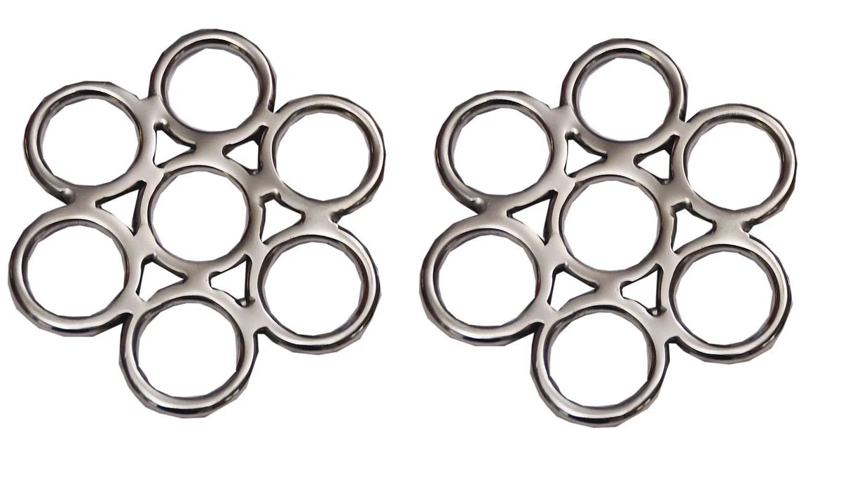 AMKA Flower 50139 Cilindro de acero inoxidable, para hackamore gebisslos Jinete 1 par
