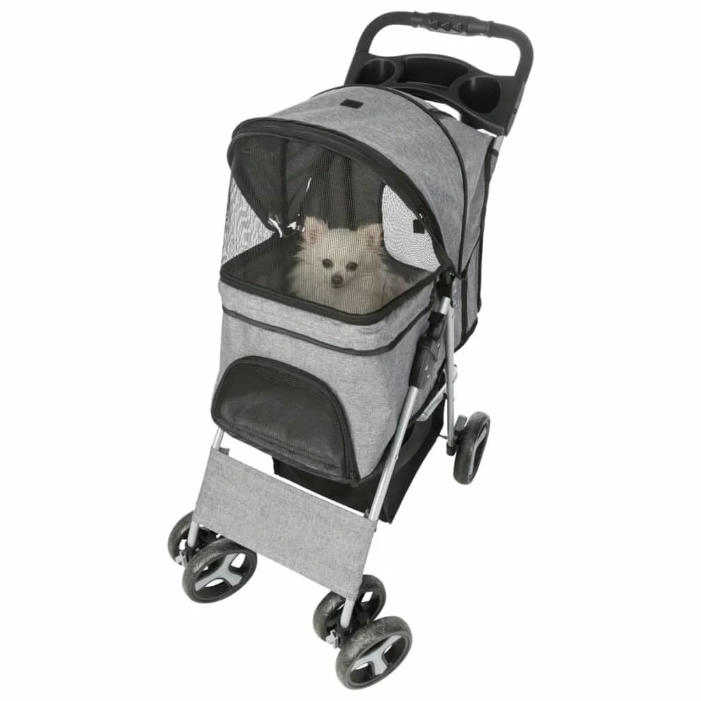 TRIXIE Poussette pliable pour animaux de compagnie Gris