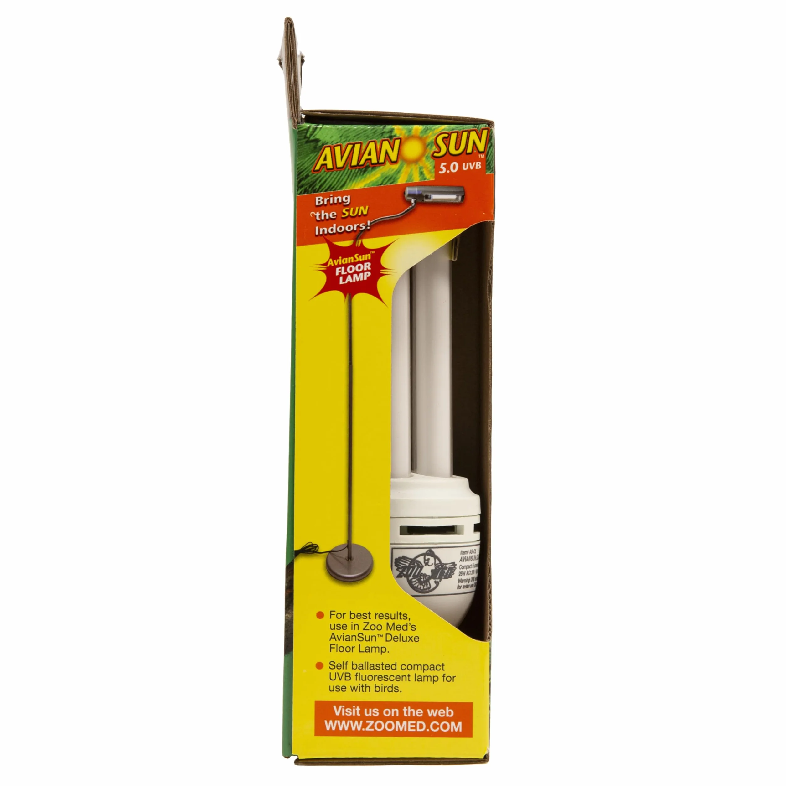 Zoo Med AS-C5E Aviansun 5.0 UVB Bird Aviary Lamp 26 W, Fluorescente Compacta en Cristal de Cuarzo
