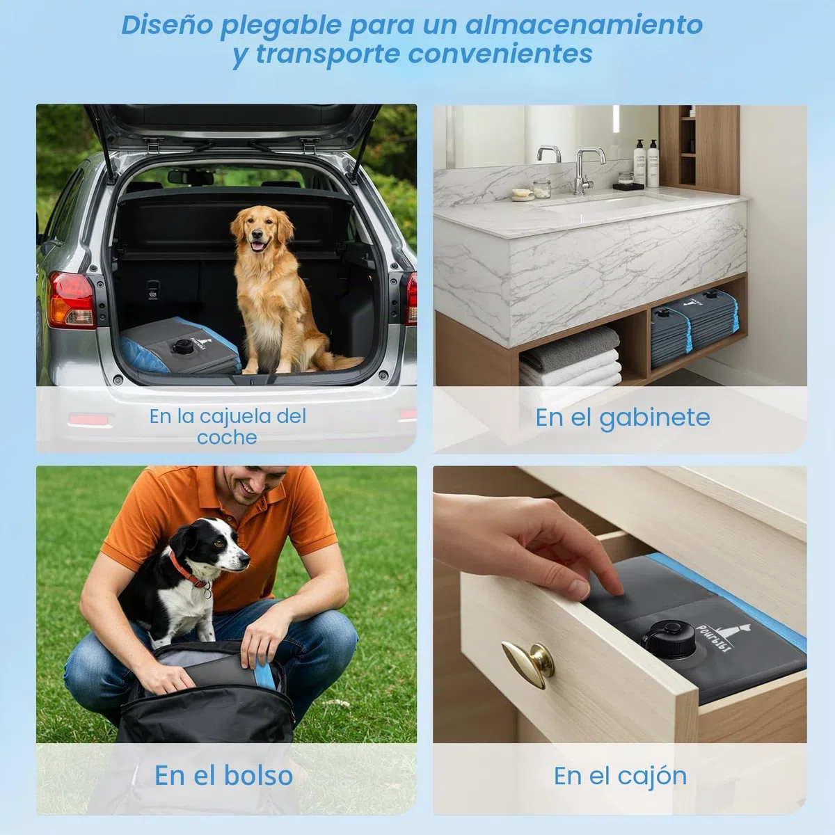 Pourbibi Piscina para Perros Grandes, Piscina De Baño Plegable para Perros, Antideslizante, Piscina Infantil para Niños Y Perros, 120 X 30 Cm