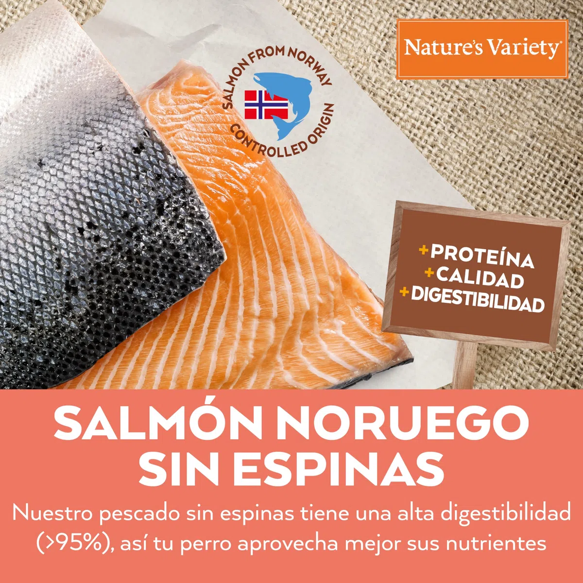 Nature's Variety No Grain Pienso para Perros Adultos con Mini con Salmón Noruego - 7kg, El embalaje puede variar (cambio de diseño)