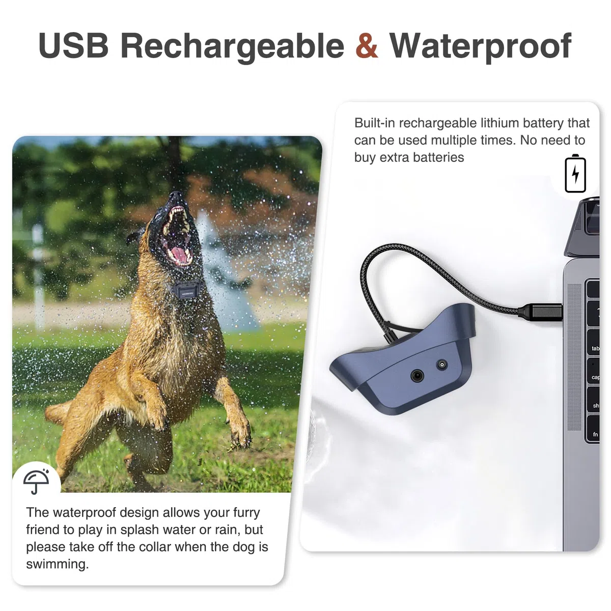 Bubbacare Collar Antiladridos Perros, Collar Antiladridos Citronela con Sensibilidad Rociado Ajustables, CollarAutomático de Spray Anti-ladridos Recargables y Seguros para Perros con 2 Correas
