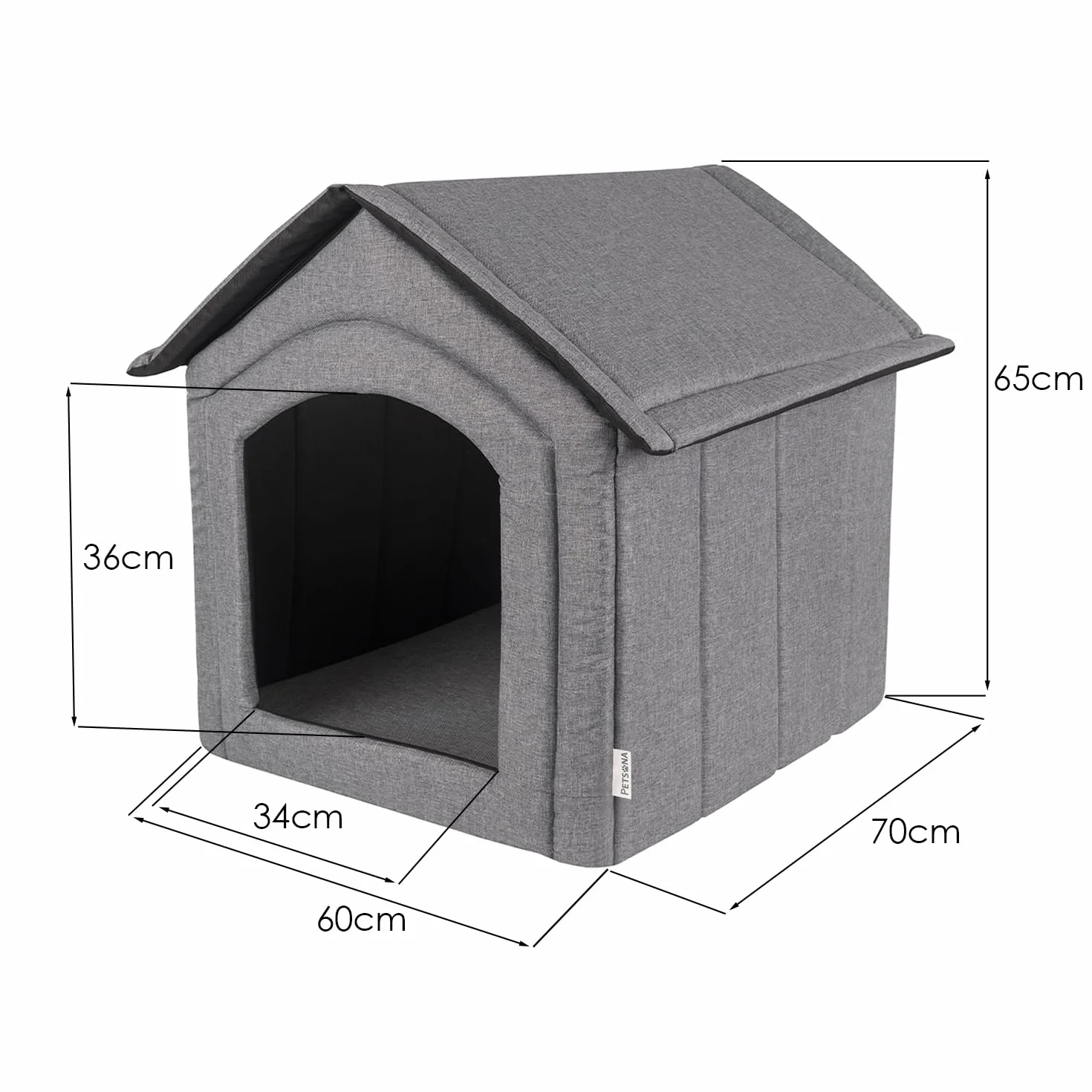 Caseta del Perro Perrera Plegable con Techo Desmontable Casa del Perro Cama Cueva del Gato Cama para Mascotas Tamaño XXL, Gris
