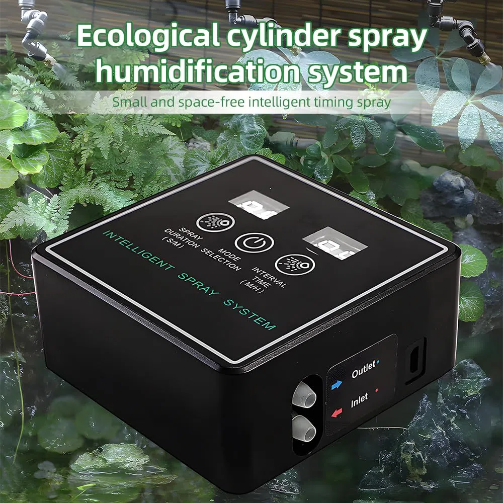 Nebulizador para Reptiles Sistema de pulverización Inteligente Controlador de Pantalla táctil Reptile Mister Automático con Temporizador - 5 m 2 boquillas