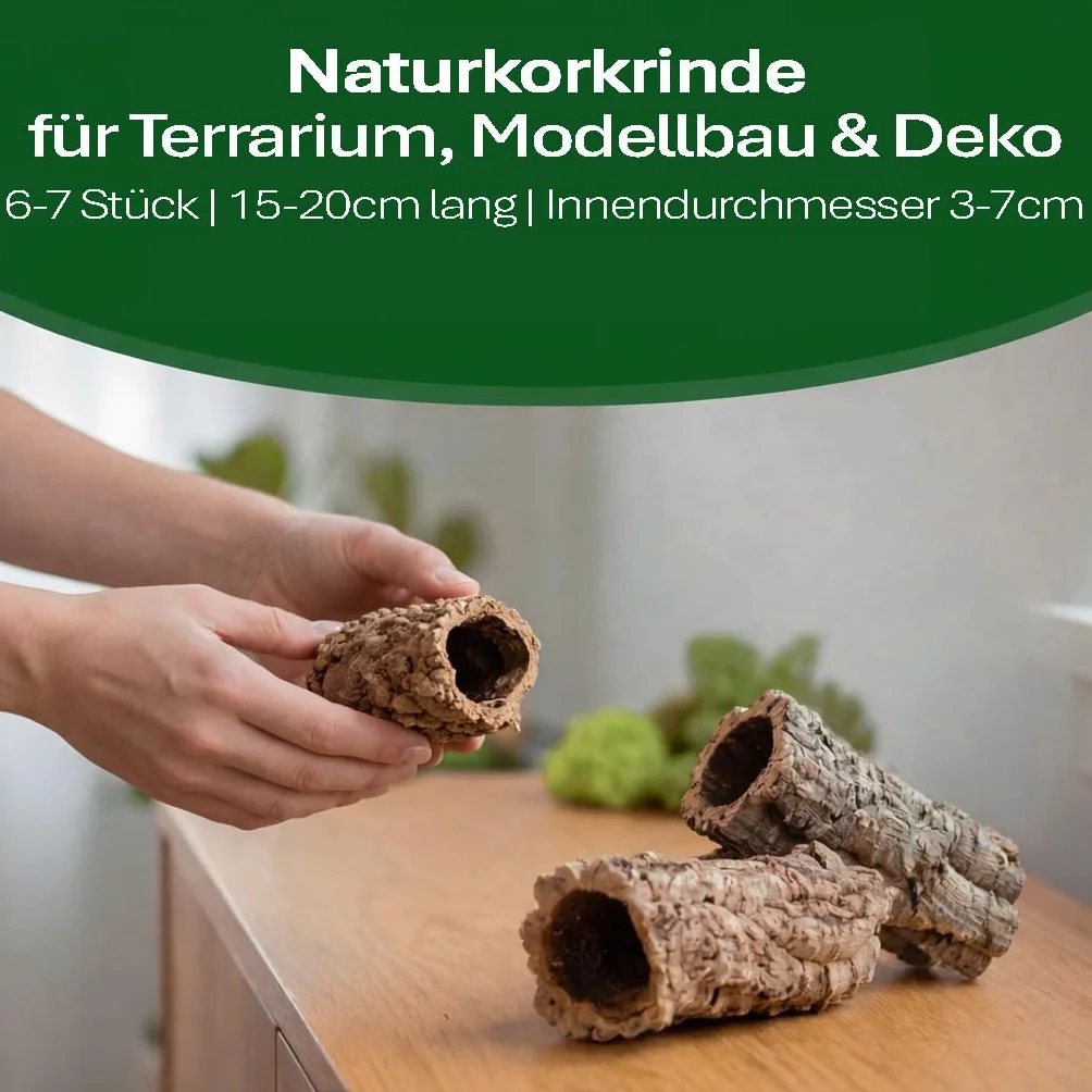 Sphagnum-Shop - Tubos de corcho (15-20 cm, 6-7 unidades, corteza de corcho natural)
