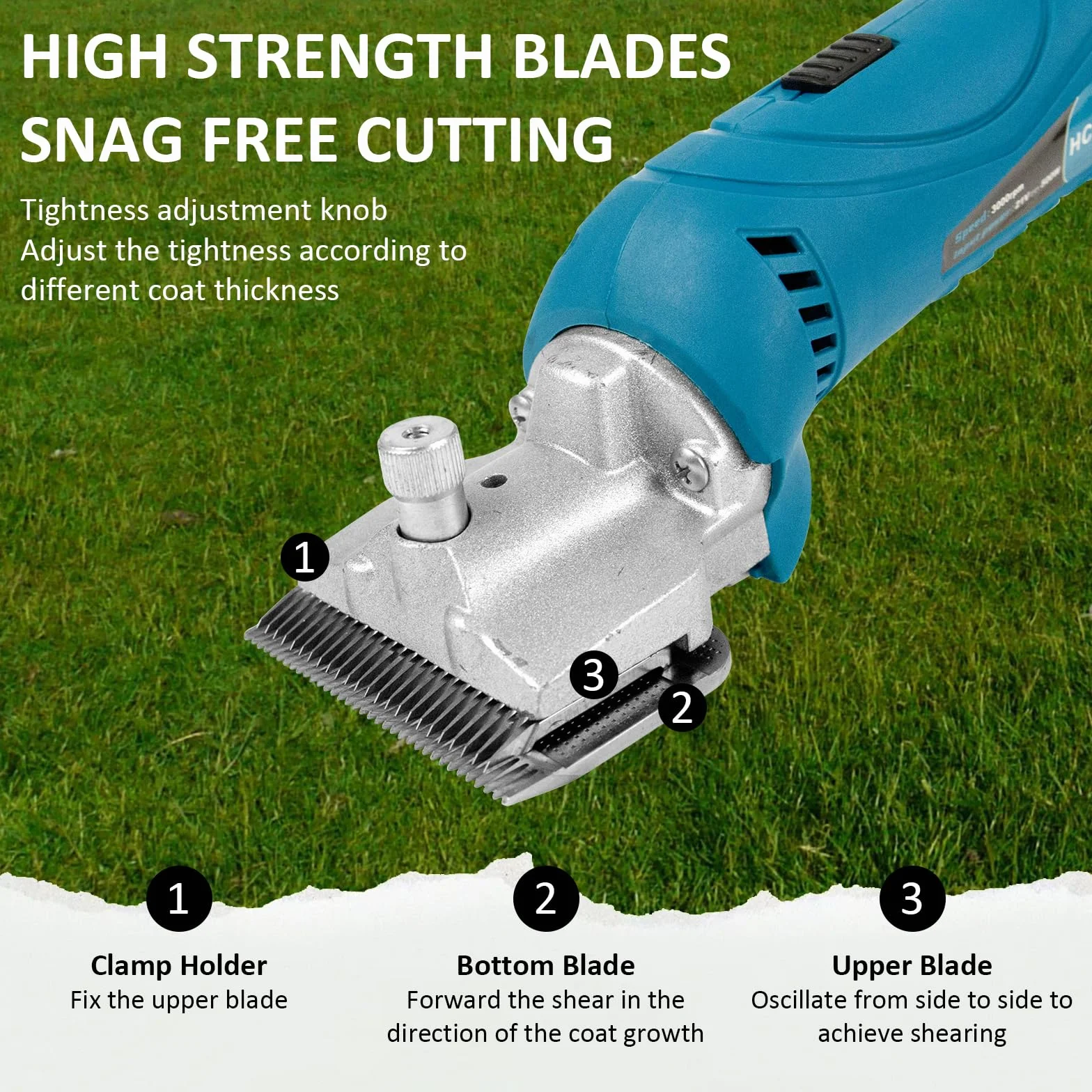 Cortapelos inalámbricos compatibles con batería Makita de 18 V, kit de aseo inalámbrico silencioso para cabello grueso, cortadora de caballos resistente, kit profesional de aseo para caballos gruesos