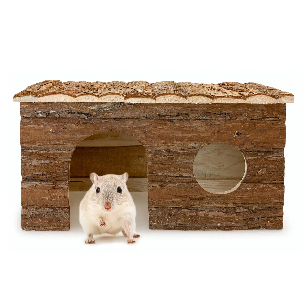 Arquivet Casa para roedores de Madera Grande - Casa de Juego para Hamsters, Ratas, Ardillas - Casita de Madera para roedores pequeños - 40 x 23 x 20 cm