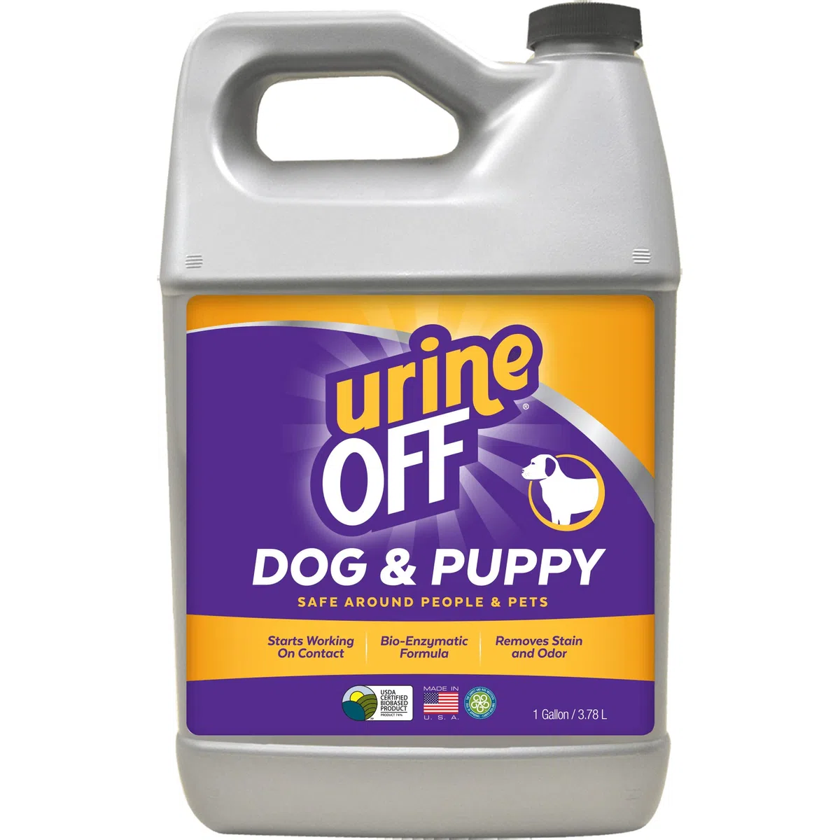 Urine Off Removedor de olores y Manchas para Cachorros y Perros | Spray Limpiador de alfombras Fresh Scent | Eliminador de olores de orina y Manchas enzimáticas Bio Seguro para Mascotas | 3.78 L