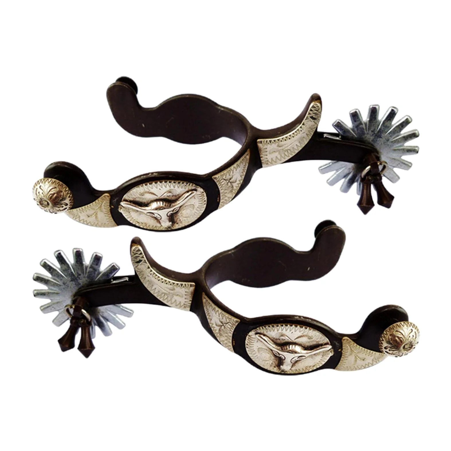 Milageto Espuelas, 1 par de espuelas de Vaquero Occidental de Material Acero Inoxidable, espuelas exquisitas, Accesorios de Equipo Ecuestre
